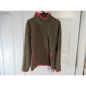 Old Navy Brown with pink trim zip up sweatshirt